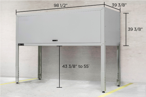 Durable powder coat finish. - The Parking Locker by Garage Living