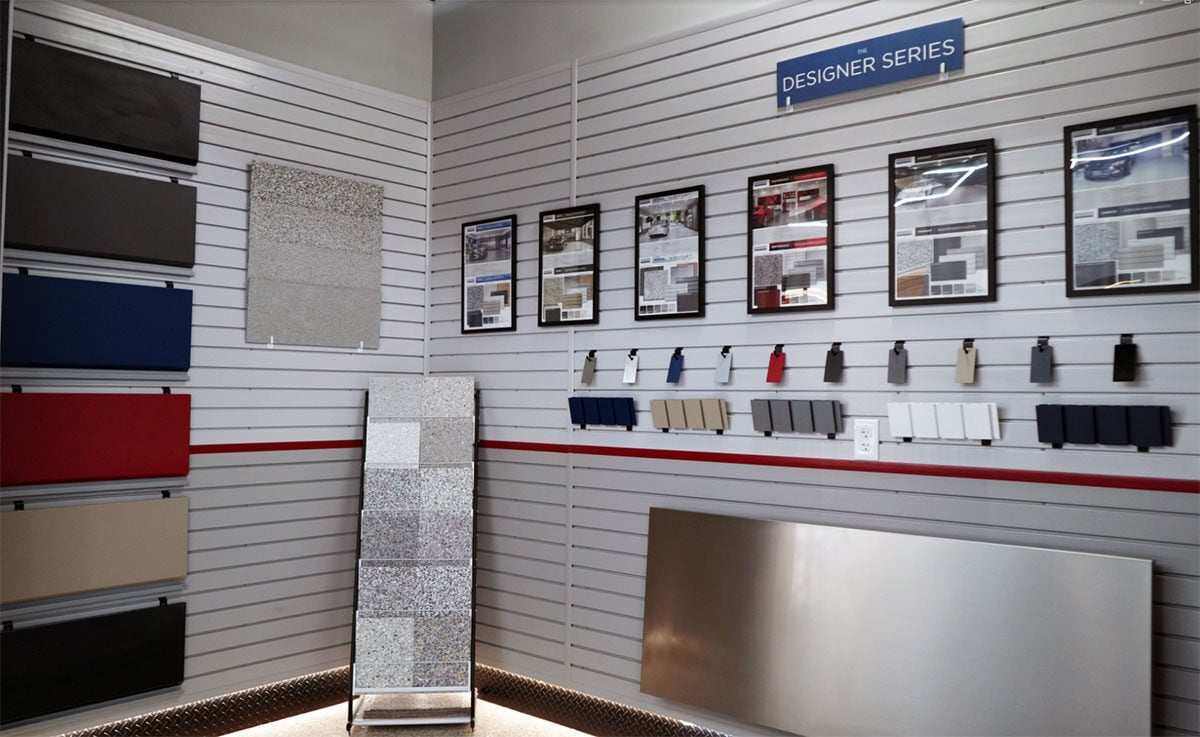 Slatwall color palette - Dallas Showroom - Garage Living