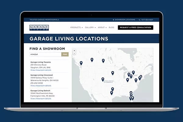Garage locations by Garage Living