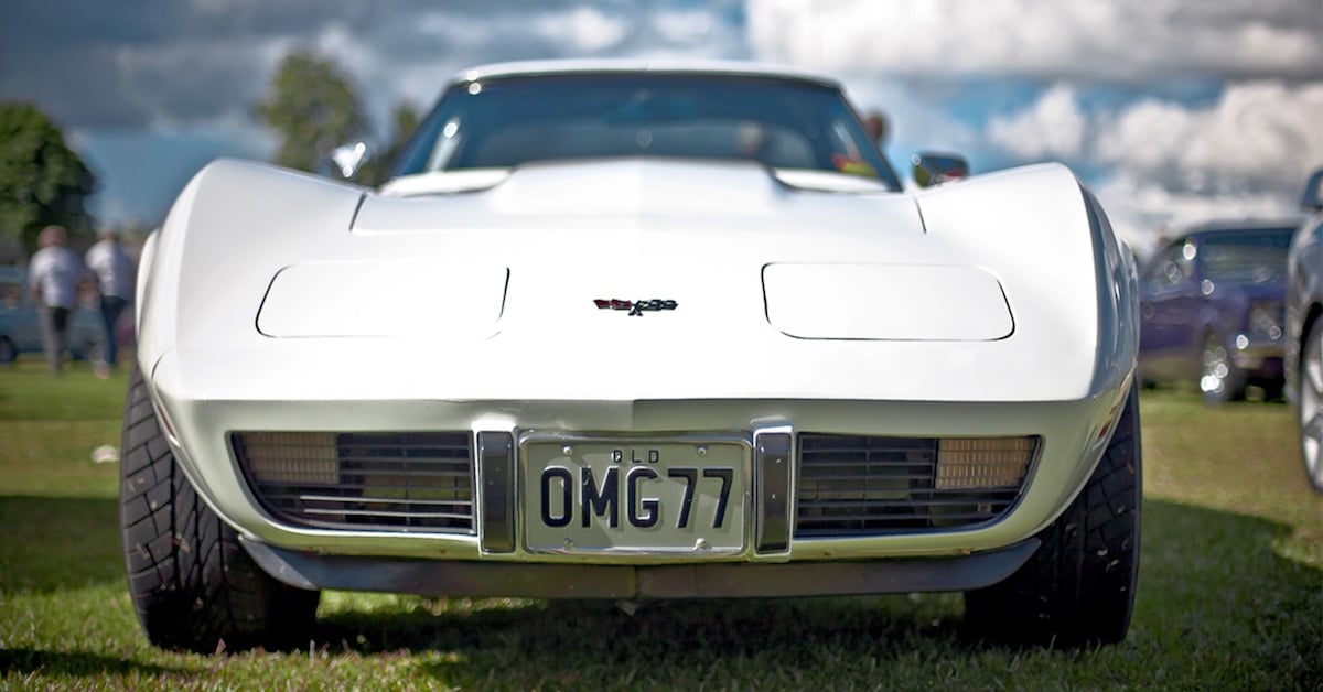 BC summer car shows, classic white Corvette
