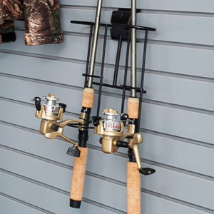 garage slatwall accessories fishing rod rack