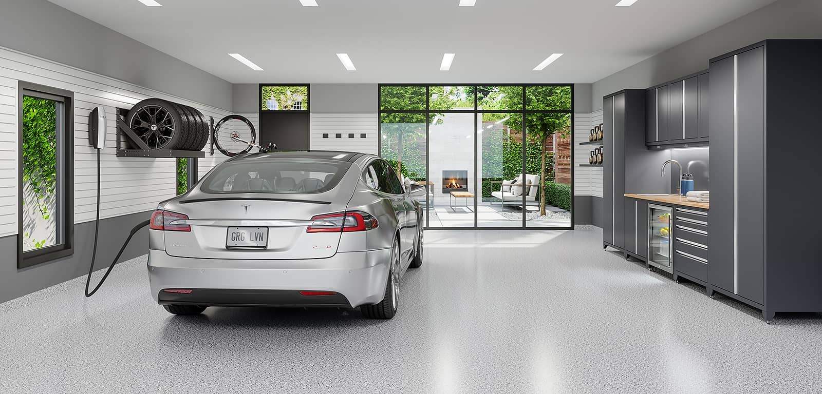 minimalist modern garage