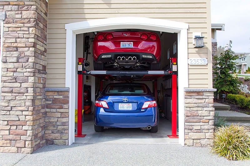 4 Post Car Lift Vs 2 7 Ing Considerations 4 Post Car Lift Vs 2 7, Residential Garage Car Lift Cost