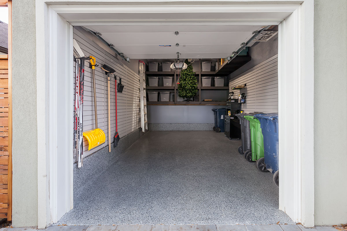 organized 1-car home garage parking