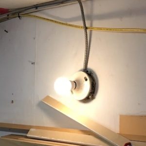 light bulb on white wall