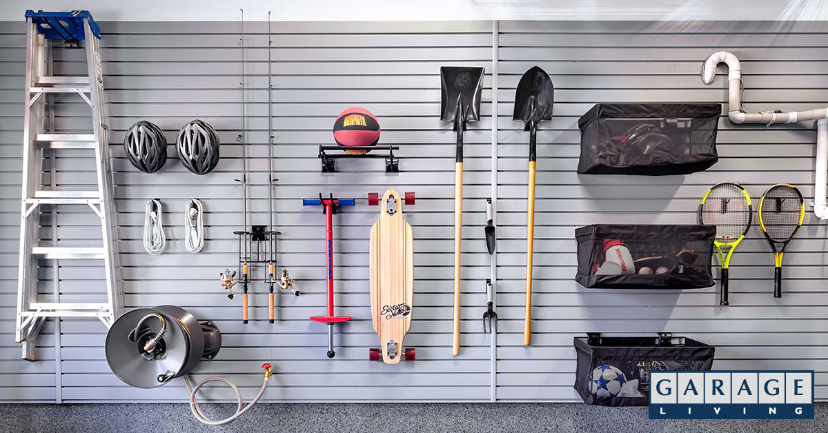 garage cooling solutions, tools hanging on slatwall