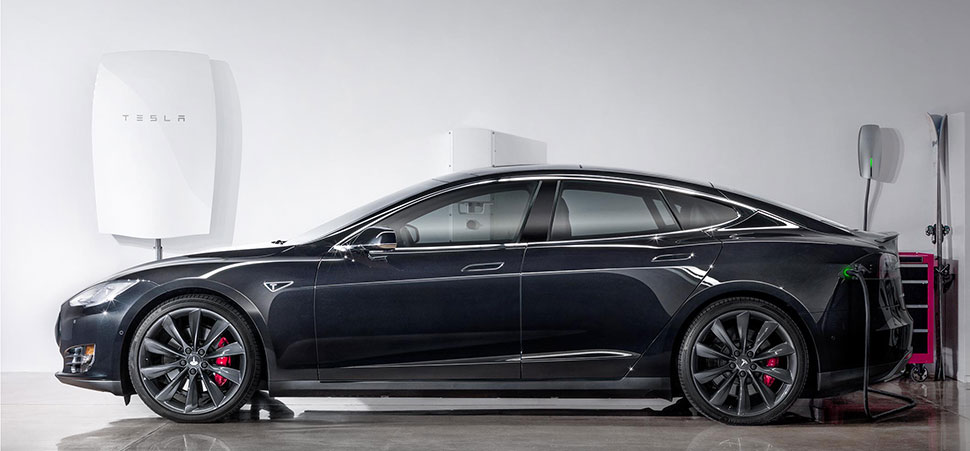 Tesla Powerwall charging station.