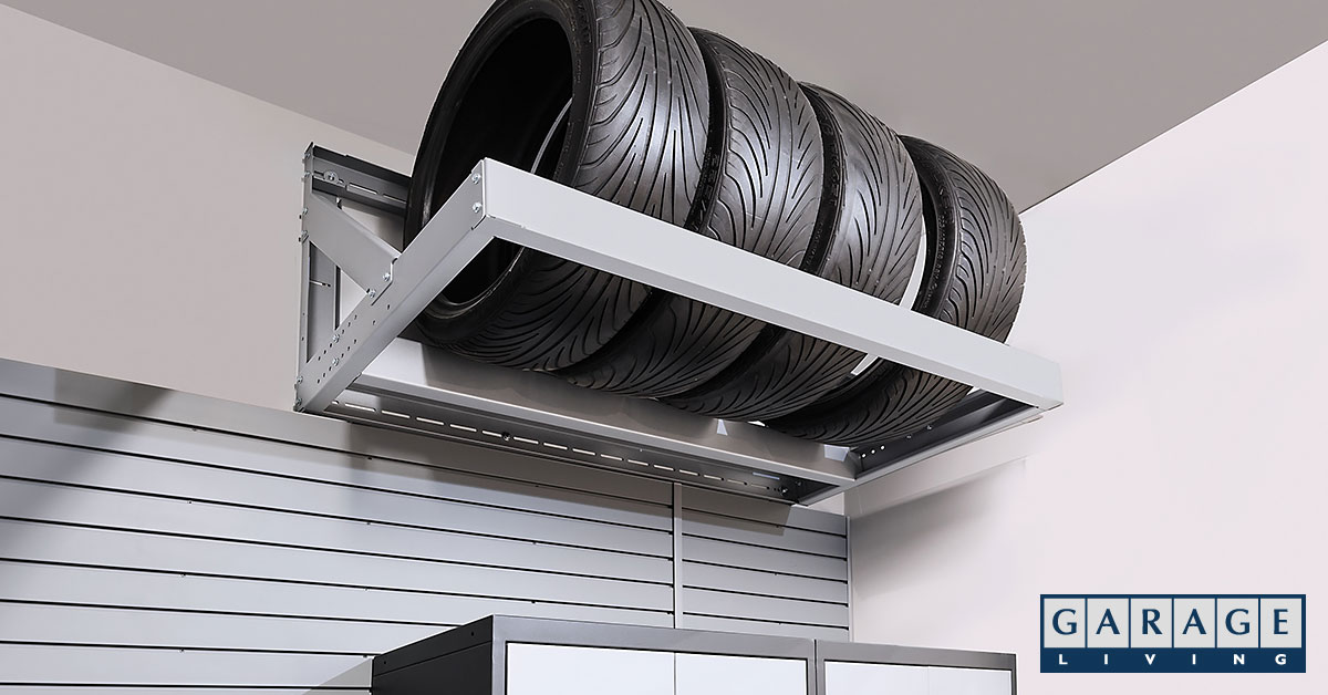 garage overhead storage tips tire rack