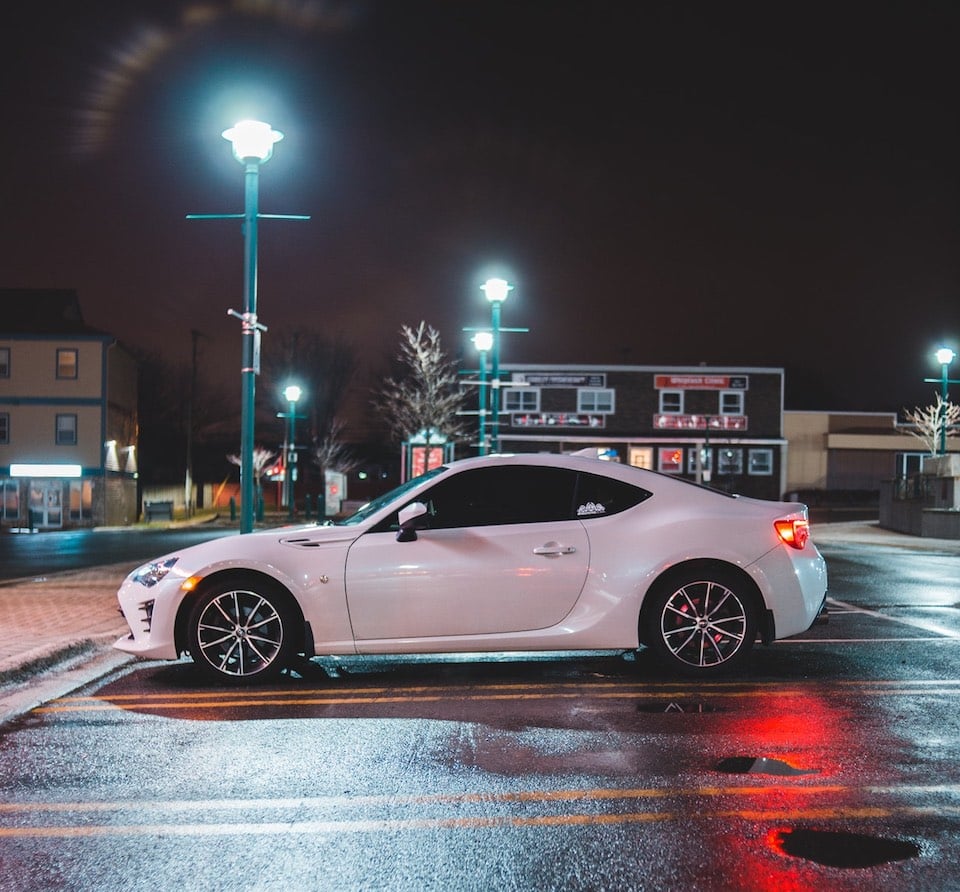 car parked in well-lit area