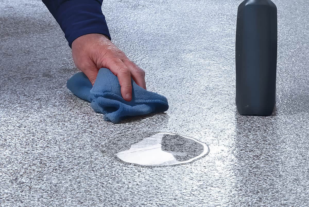 Garage floor cleaning spill - Garage Living
