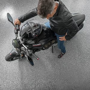man on motorcycle