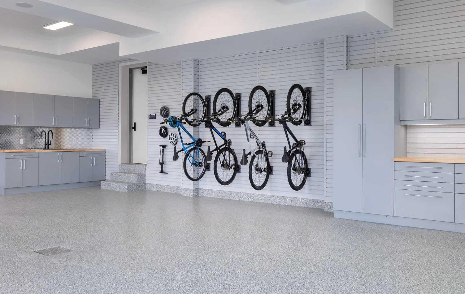 hanging bikes on wall