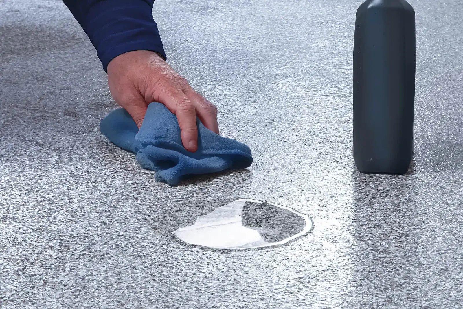 liquid spill on garage floor