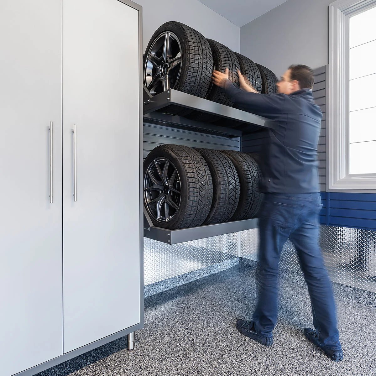 LINEA Wall Mounted Tire Rack by Garage Living