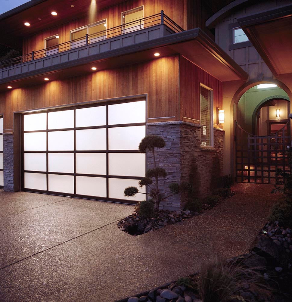 Full view aluminum garage doors - Garage Living