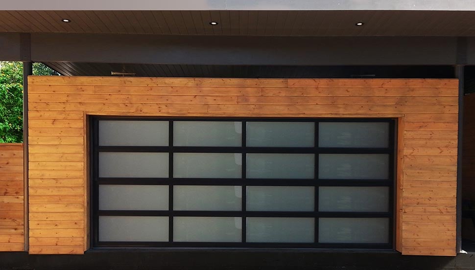 Full view aluminum garage doors - Garage Living