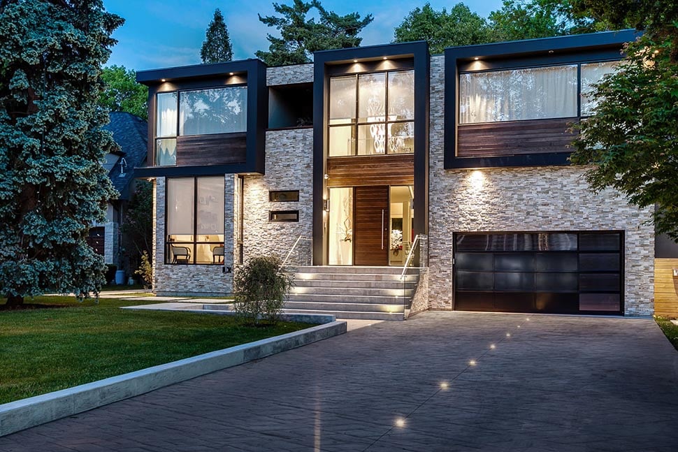 Full view aluminum garage doors - Garage Living