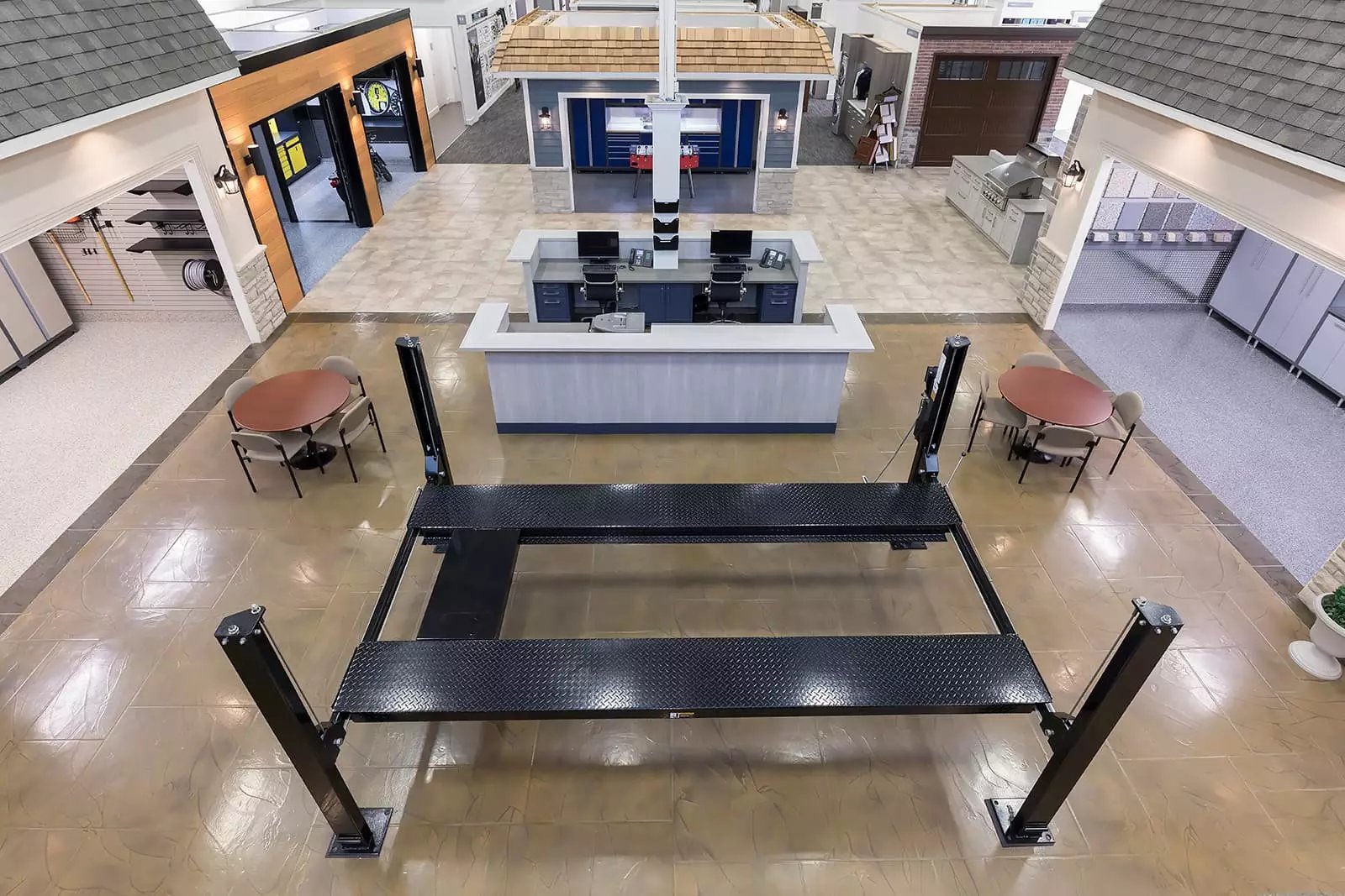 Garage Living Toronto Showroom with car lift