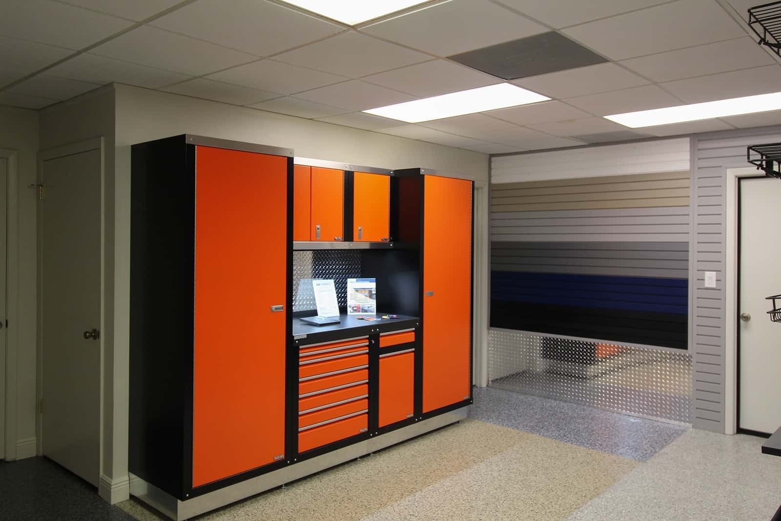 Garage Living Orlando slatwall colors and cabinetry