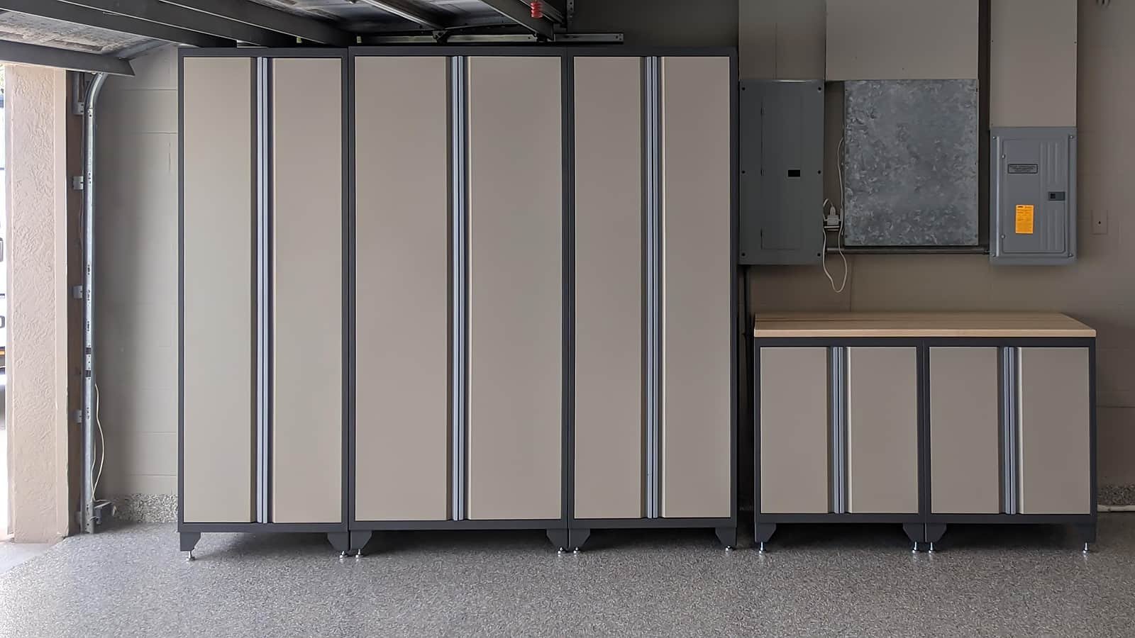 After: GL signature cabinets (latte colored doors with granite frames).