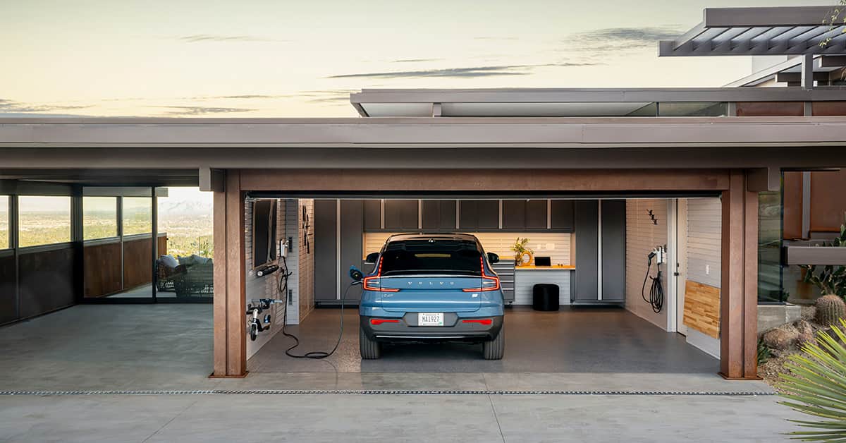 C40 Recharge in Garage Living Designer Series garage.