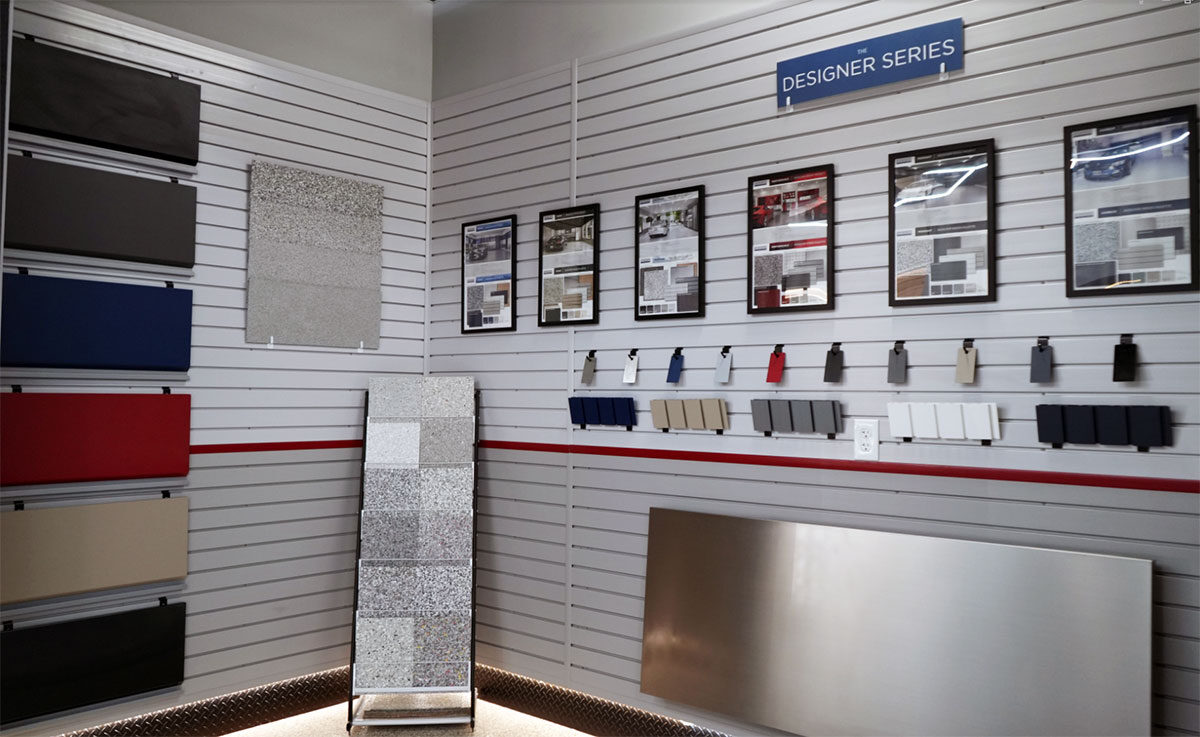 Slatwall color palette - Dallas Showroom - Garage Living