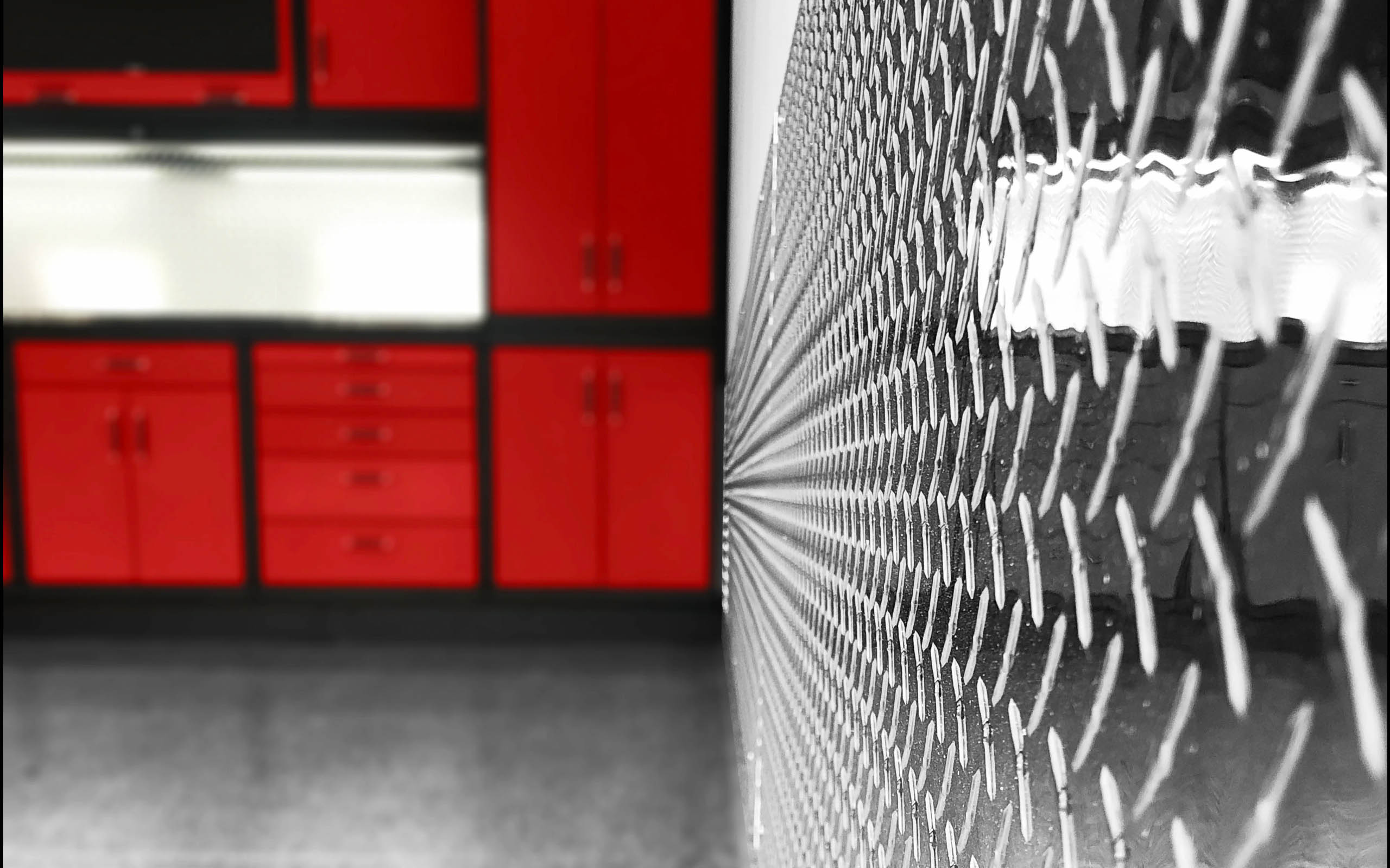 Performance Designer Series - Red Garage Cabinets - Garage Living